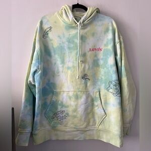 LEVI - Modern Vintage Relaxed Tie-Dye Graphic Embroidered Hoodie